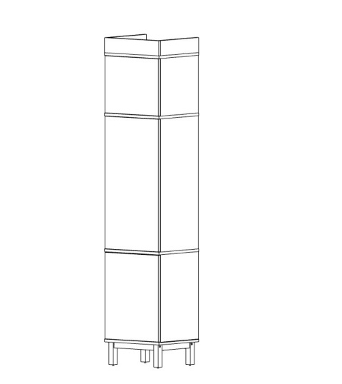 Wysoka szafa-słupek na wymiar z szufladami lub drzwiczkami. Twój projekt SZ-MODEL2 (3.1): kolor, rozmiar, wyposażenie