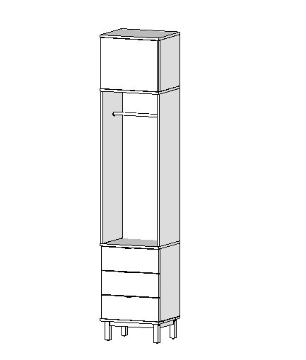 Wysoka szafa-słupek na wymiar z szufladami lub drzwiczkami. Twój projekt SZ-MODEL2 (3.1): kolor, rozmiar, wyposażenie