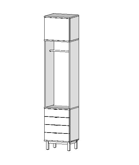 Wysoka szafa-słupek na wymiar z szufladami lub drzwiczkami. Twój projekt SZ-MODEL2 (3.1): kolor, rozmiar, wyposażenie