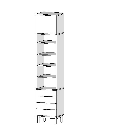 Wysoka szafa-słupek na wymiar z szufladami lub drzwiczkami. Twój projekt SZ-MODEL2 (3.1): kolor, rozmiar, wyposażenie