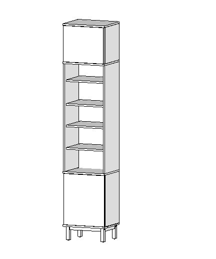 Wysoka szafa-słupek na wymiar z szufladami lub drzwiczkami. Twój projekt SZ-MODEL2 (3.1): kolor, rozmiar, wyposażenie