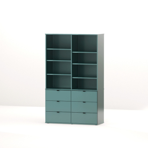 REG-MODEL4 (2.2) - Regał z szufladami i otwartymi półkami | Szerokość 60-120 cm | Na wymiar. Kolory i drewnopodobne dekory. REG-MODEL4 (2.2) - Regał z szufladami i otwartymi półkami | Szerokość 60-120 cm | Na wymiar. Kolory i drewnopodobne dekory.