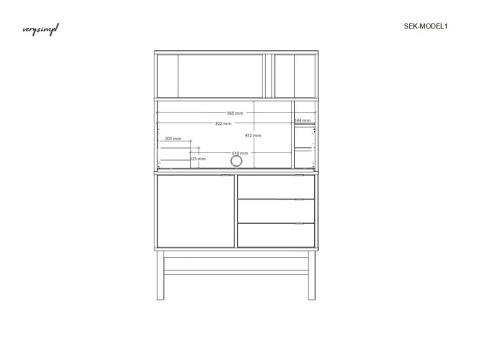 SEK-MODEL1 - sekretarzyk, zamykane biurko z szafką i szufladami.