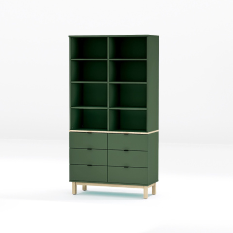 REG-MODEL4 (2.2) - Regał z szufladami i otwartymi półkami | Szerokość 60-120 cm | Na wymiar. Kolory i drewnopodobne dekory. REG-MODEL4 (2.2) - Regał z szufladami i otwartymi półkami | Szerokość 60-120 cm | Na wymiar. Kolory i drewnopodobne dekory.