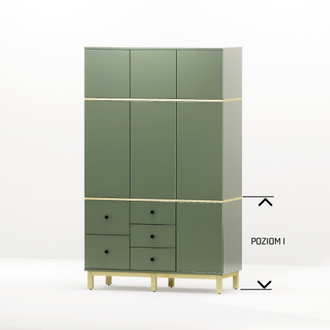 Wysoka, trójkolumnowa szafa z sześcioma szufladami - SZ-MODEL-3.3
