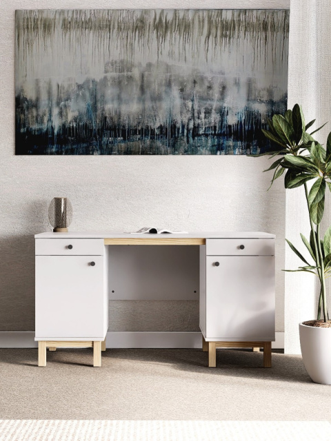 B-MODEL-1 biurko do pracy i nauki, dwie szuflady i dwie szafki do przechowywania