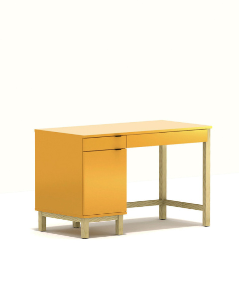 B-MODEL-3-biurko z dwiema szufladami i szafką, żółte, sunshine B-MODEL-3-biurko z dwiema szufladami i szafką, żółte, sunshine