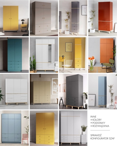 Dwupoziomowa i dwukolumnowa szafa 100x60x190 cm - SZ-MODEL (2.2)