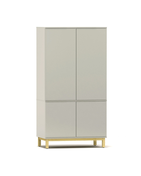 SZ-MODEL-2.2 - szara szafa dwupoziomowa z czterema szafkami, stone grey