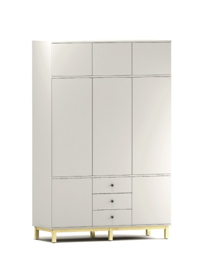 Wysoka, trójkolumnowa szafa 150x60x230 cm z trzema szufladami - SZ-MODEL-3.3