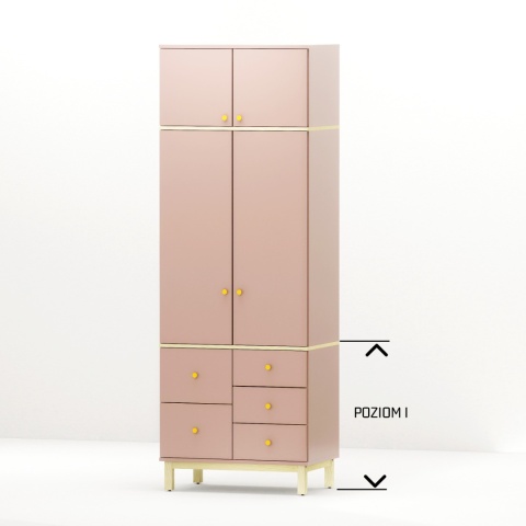 Dwudrzwiowa szafa z dwiema szufladami z nadstawką - na wymiar - SZ-MODEL (3.2)