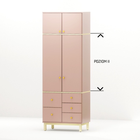 Dwudrzwiowa szafa z dwiema szufladami z nadstawką - na wymiar - SZ-MODEL (3.2)