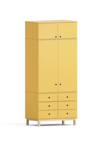 Dwudrzwiowa szafa z sześcioma szufladami z nadstawką - na wymiar - SZ-MODEL (3.2)