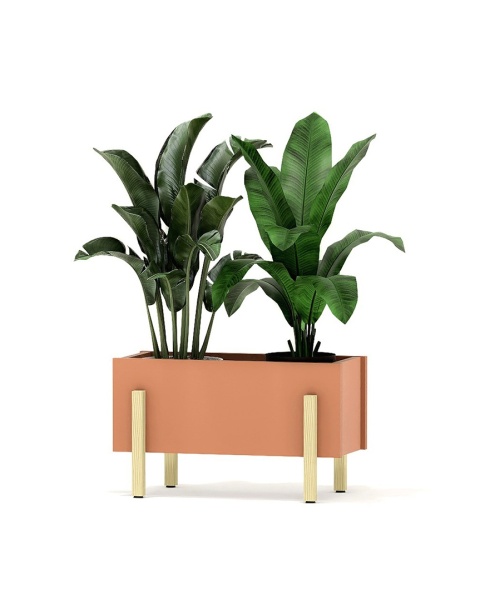 O-MINI-2 - osłona dekoracyjna na doniczki 65x32x32 cm z kolorowej płyty na drewnianych nogach