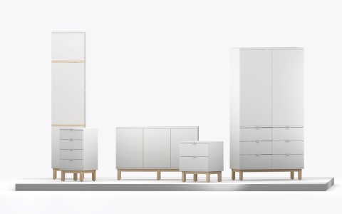 Pojedyncza, wysoka szafa-słupek z trzema szufladami, na wymiar - SZ-MODEL (3.1)