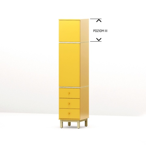Pojedyncza, wysoka szafa-słupek z trzema szufladami, na wymiar - SZ-MODEL (3.1)