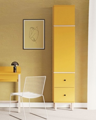 Pojedyncza, wysoka szafa-słupek z dwiema szufladami, na wymiar - SZ-MODEL (3.1)