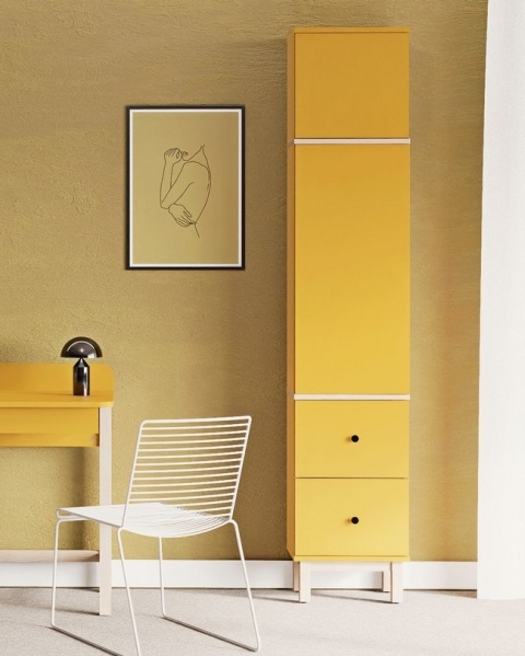 Pojedyncza, wysoka szafa-słupek z dwiema szufladami, na wymiar - SZ-MODEL (3.1)