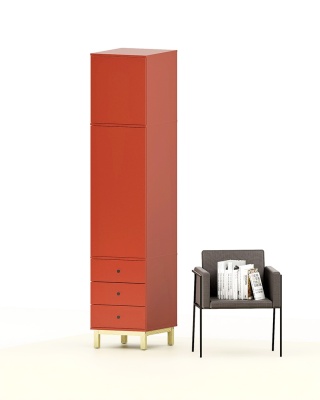 Pojedyncza, wysoka szafa-słupek z trzema szufladami, na wymiar - SZ-MODEL (3.1)