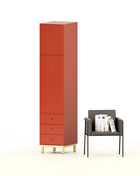 Pojedyncza, wysoka szafa-słupek z trzema szufladami, na wymiar - SZ-MODEL (3.1)