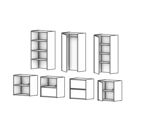 SZ-VOEK-1 - szafa z szufladami, półkami, zamykanymi szafkami. Wybierz wyposażenie, konfiguruj wymiary i kolory.