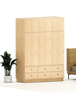 Trzydrzwiowa szafa na wymiar, z nadstawką. 6 szuflad! - SZ-MODEL (3.3)