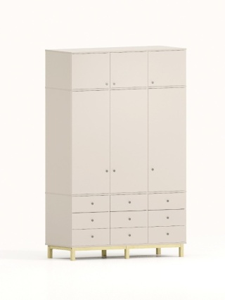 Trzydrzwiowa szafa na wymiar, z nadstawką. Aż 9 szuflad! - SZ-MODEL (3.3)