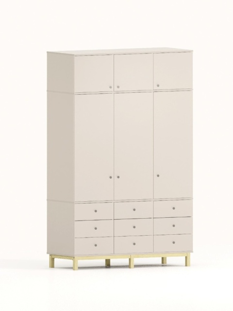 Trzydrzwiowa szafa na wymiar, z nadstawką. Aż 9 szuflad! - SZ-MODEL (3.3)