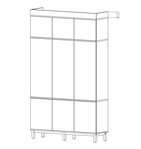 Trzydrzwiowa szafa na wymiar, z nadstawką. Aż 9 szuflad! - SZ-MODEL (3.3)